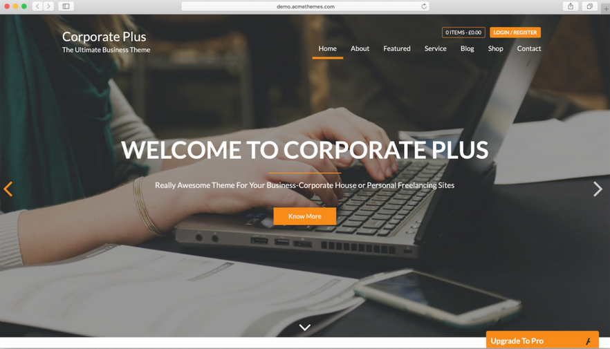 tema wordpress gratis corporate plus