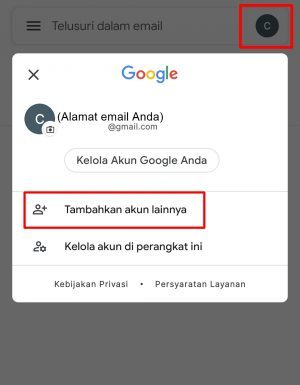 Tambahkan akun lainnya untuk buat Gmail baru