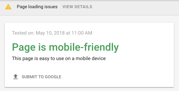 Google's mobile-friendliness test