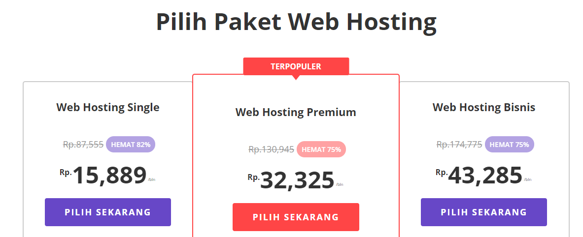 Pilih hosting untuk desain website