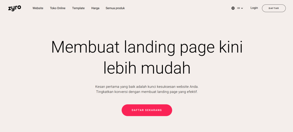 cara membuat landing page di zyro