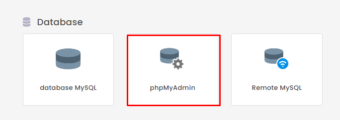 Pilih phpMyAdmin di hPanel