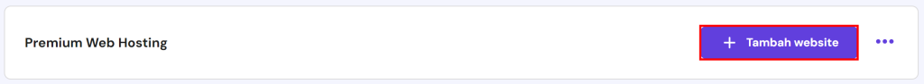 tampilan bagian hosting di hpanel dengan tombol tambah website yang dipilih