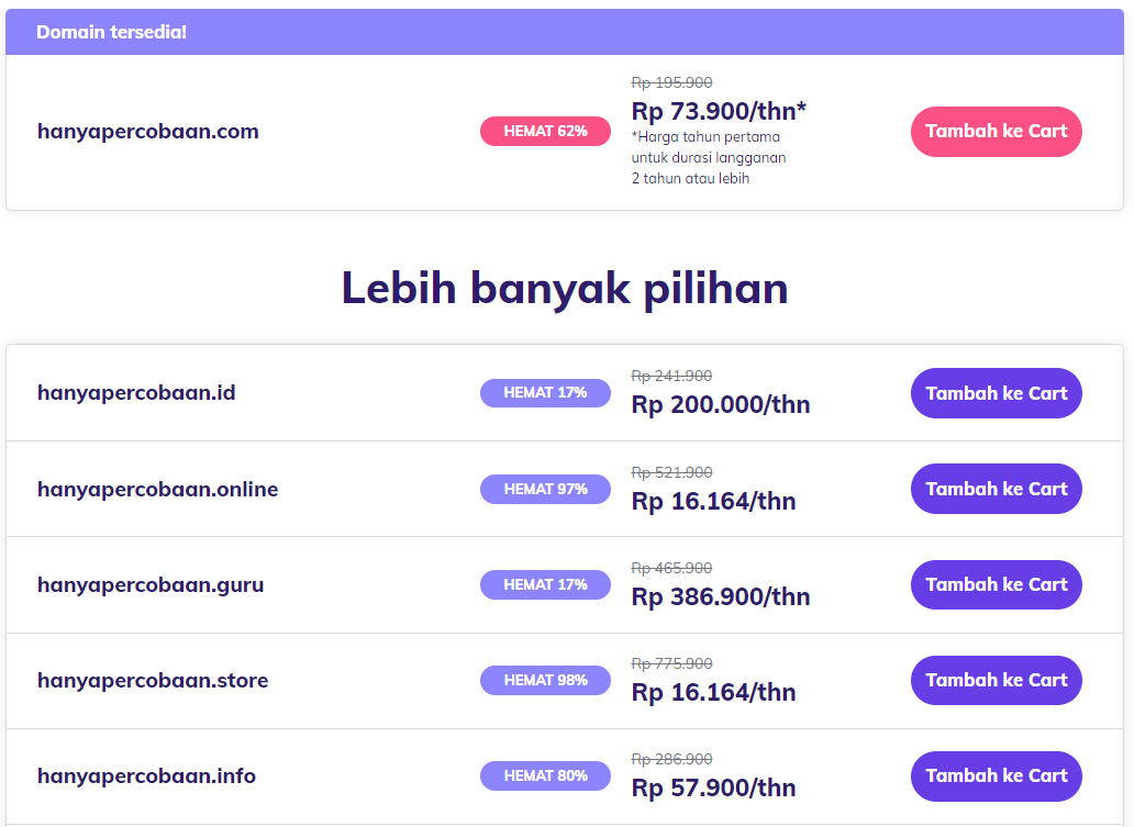 Cara Membeli Domain Mudah, Lengkap Dengan Info Harga