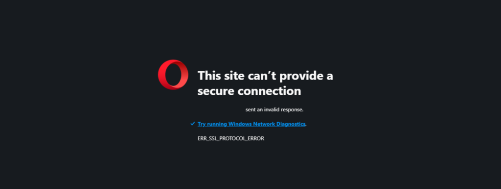 error protokol ssl di opera