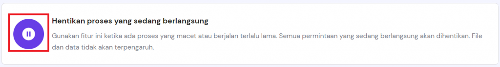 hentikan proses di hpanel hostinger