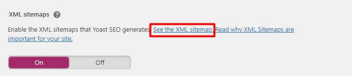 Link untuk melihat sitemap yang dibuat Yoast