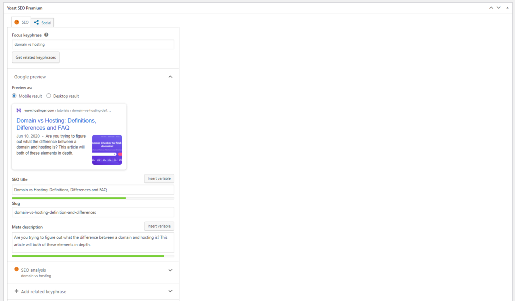 Meta box Yoast