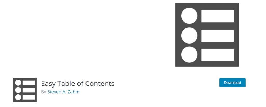 plugin Easy Table of Contents