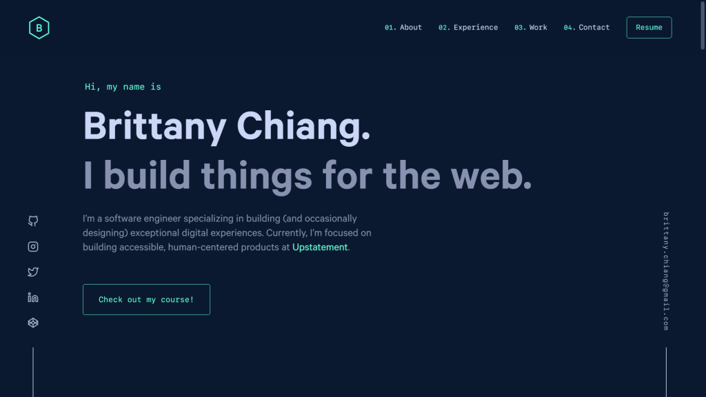 Portofolio web developer Brittany Chiang