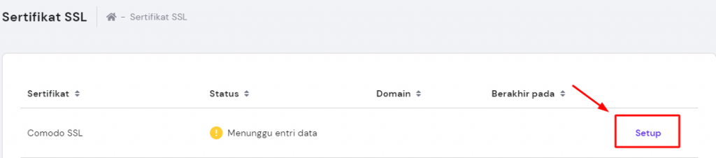 setup ssl di hpanel