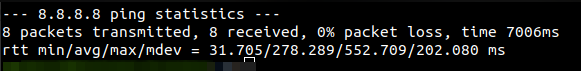 statistik ping di terminal ubuntu