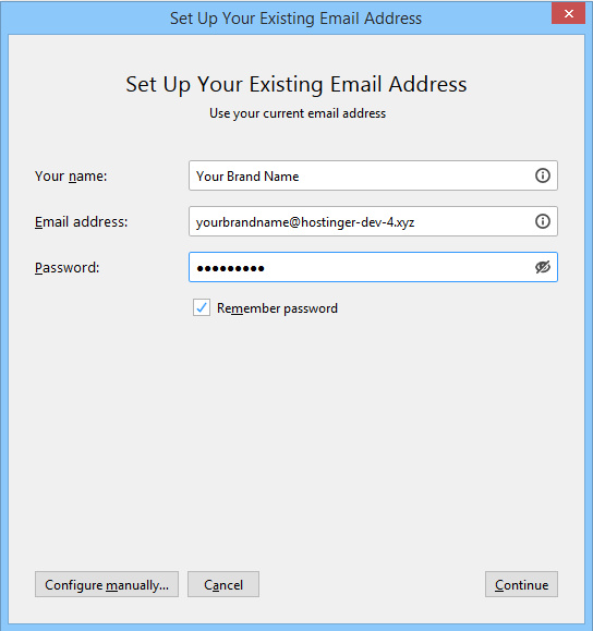 setup alamat email di thunderbird