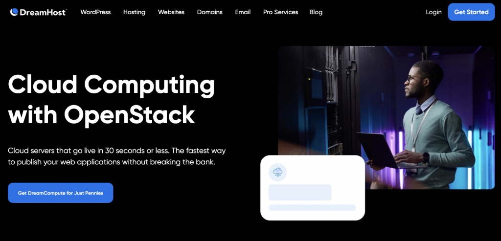 landing page cloud hosting DreamHost