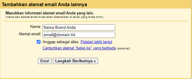 mulai menambahkan email kustom di gmail