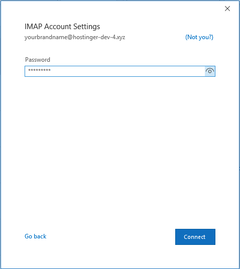 memasukkan password email di outlook