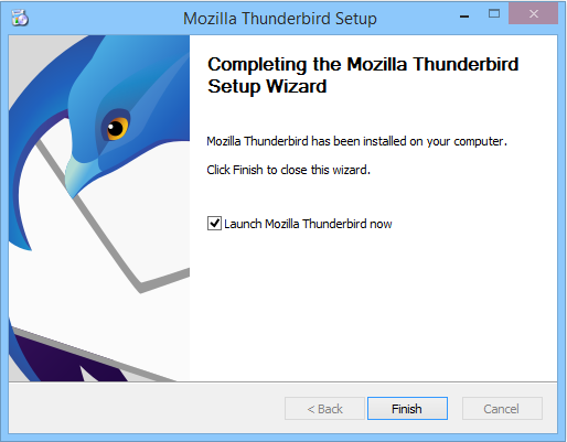 selesai setup thunderbird