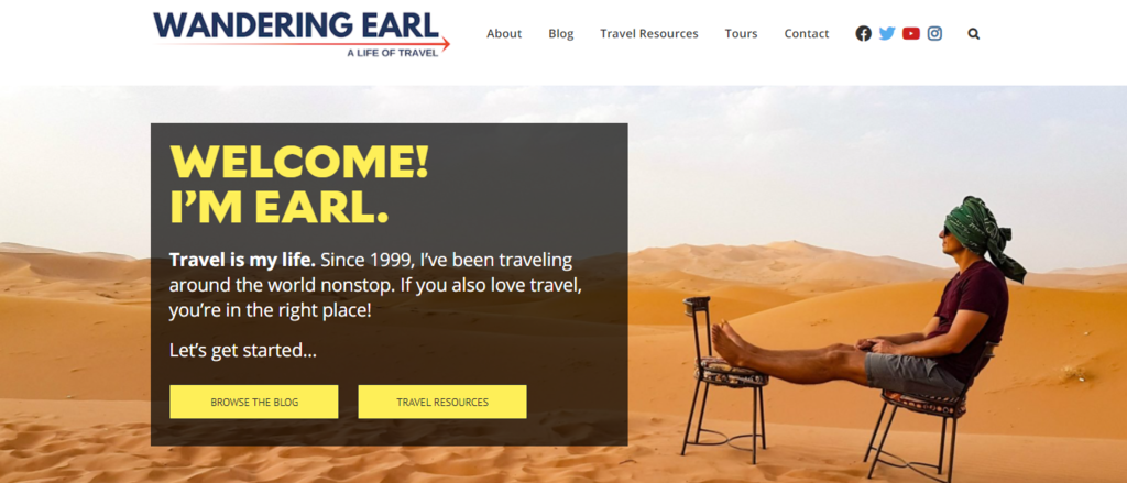 homepage wandering earl