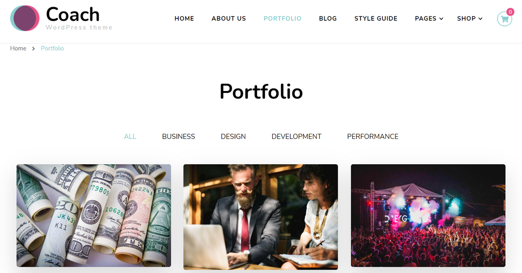 tema portfolio wordpress blossom coach