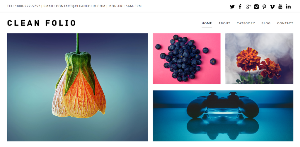 tema portofolio wordpress clean folio