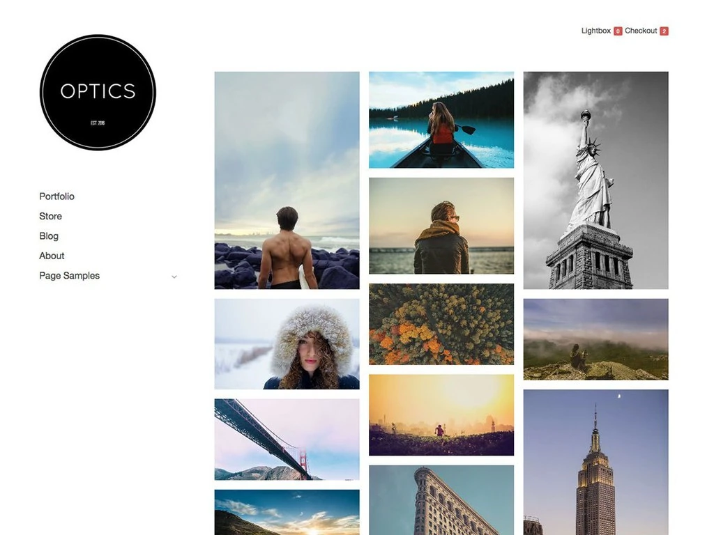 tema portofolio wordpress optics