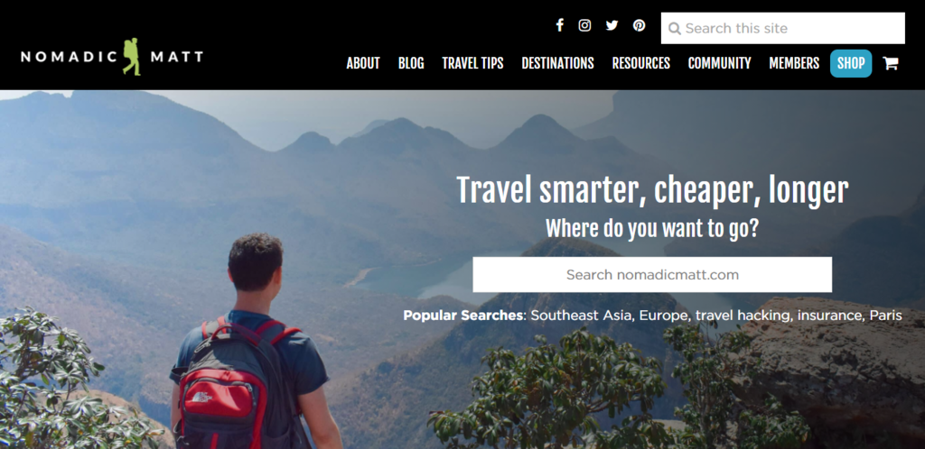 website nomadic matt