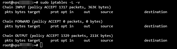 aturan iptables saat ini