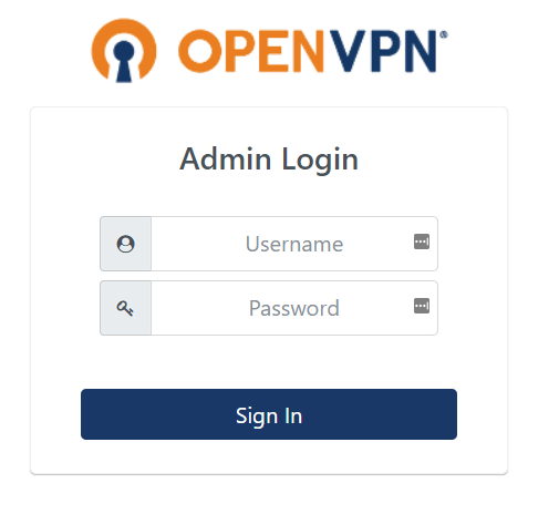 halaman login admin OpenVPN
