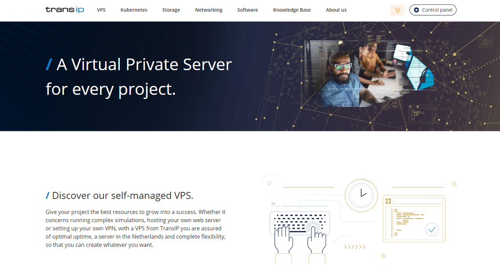 landing page transip penyedia vps hosting