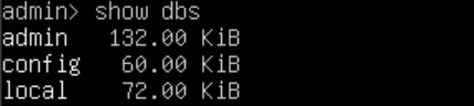 terminal mencantumkan semua database mongodb