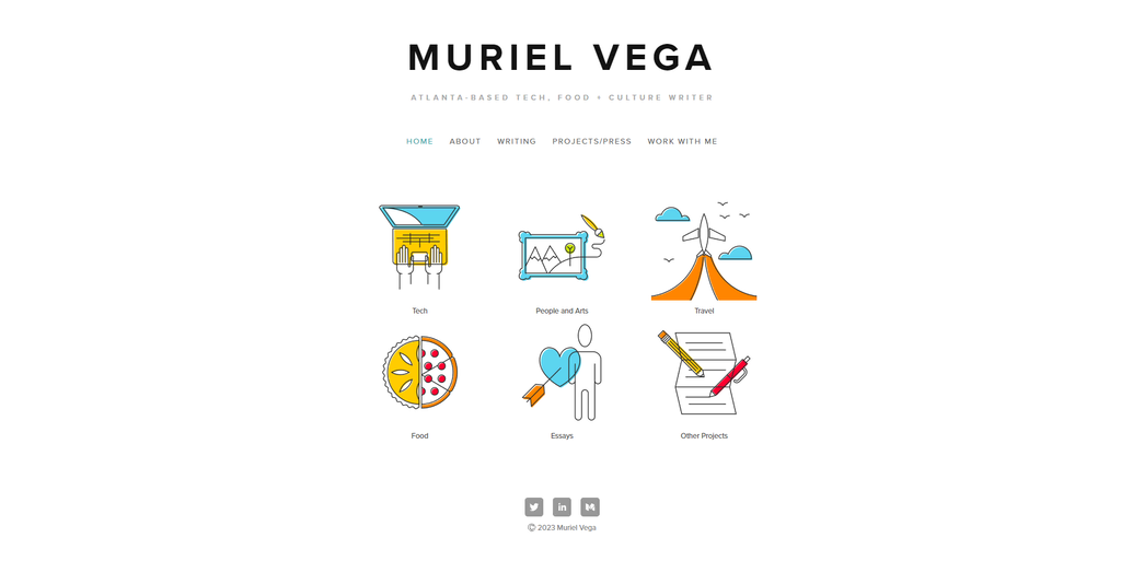 contoh website portfolio Muriel Vega