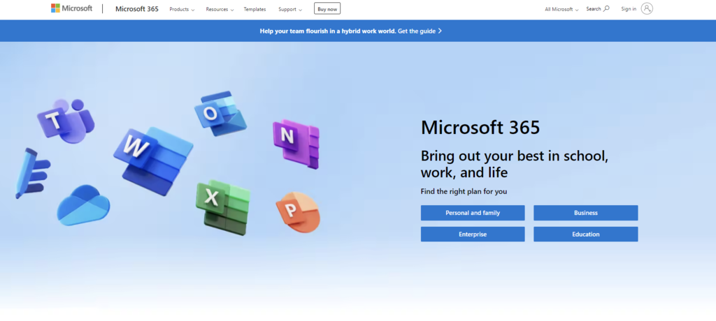 homepage Microsoft Office 365 aplikasi dokumen online dan berbagi file terbaik