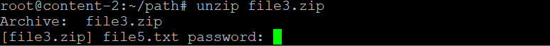command unzip linux meminta user memasukkan kata sandi