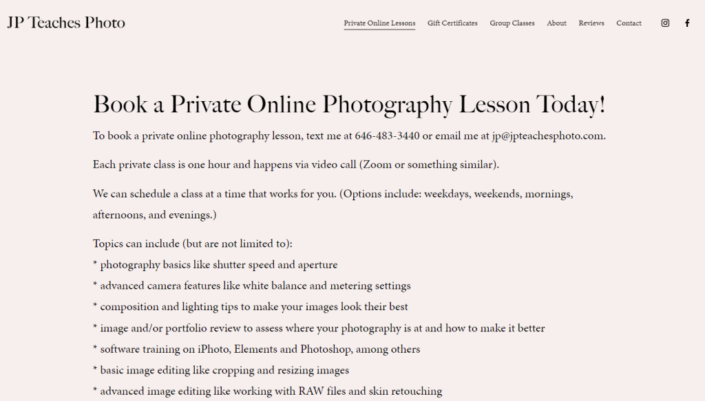 halaman kursus online privat di website jp teaches photo