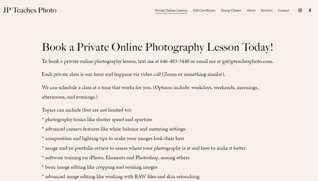 halaman kursus online privat di website jp teaches photo