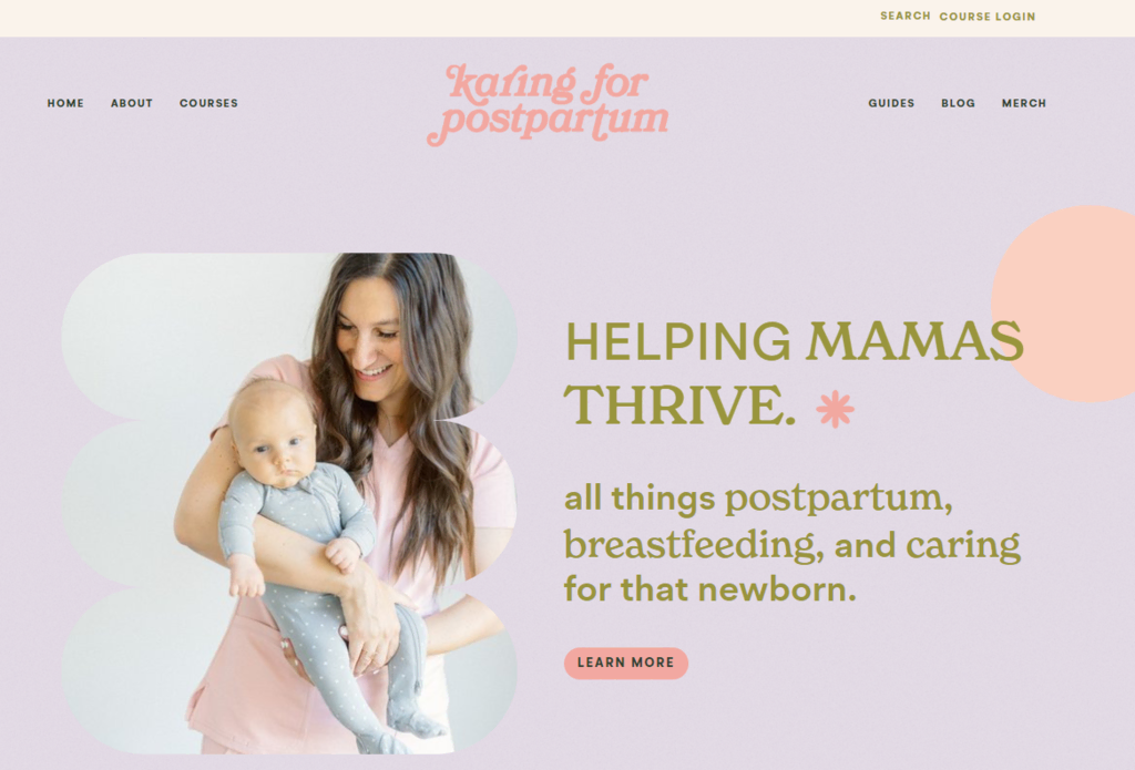 homepage karing for postpartum