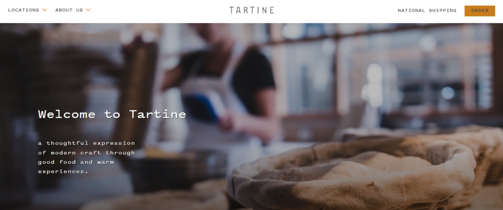 homepage website tartine