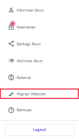 menu migrasi website di bagian akun hpanel