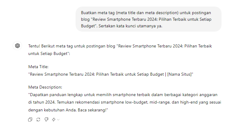 meta tag yang dihasilkan oleh chatgpt