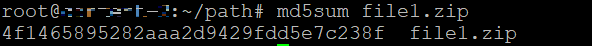 terminal menampilkan checksum file zip