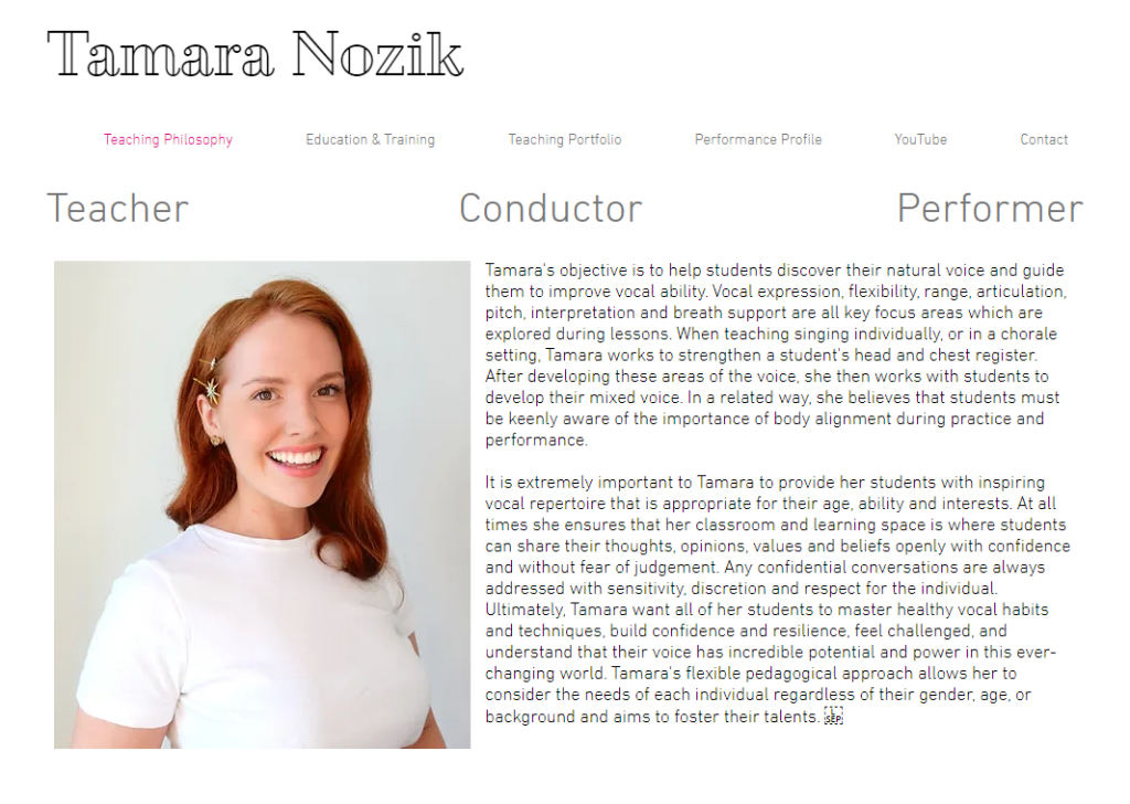 website tamara nozik