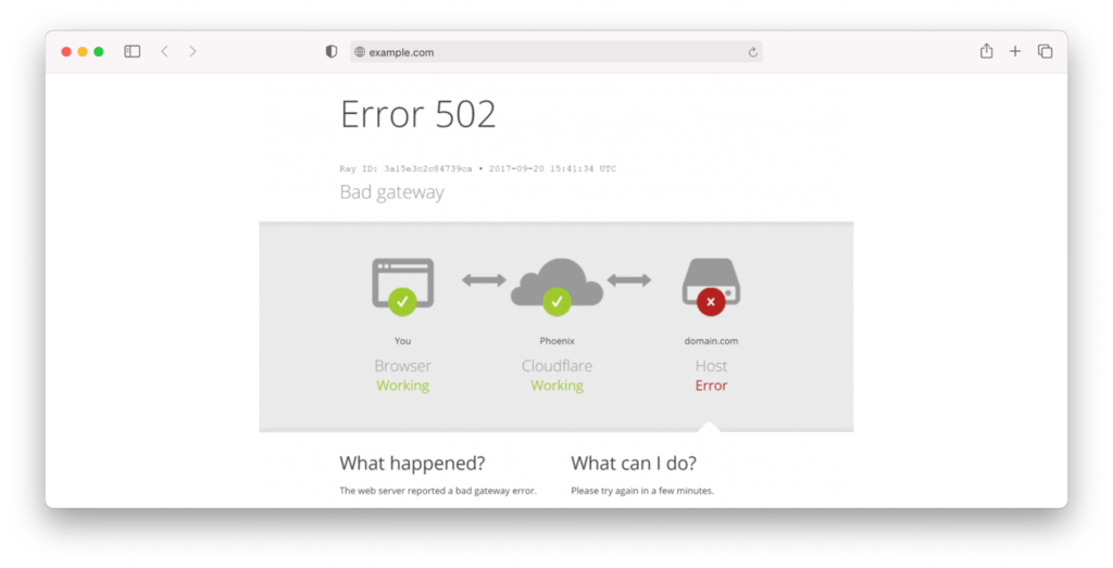 502 error bad gateway cloudflare
