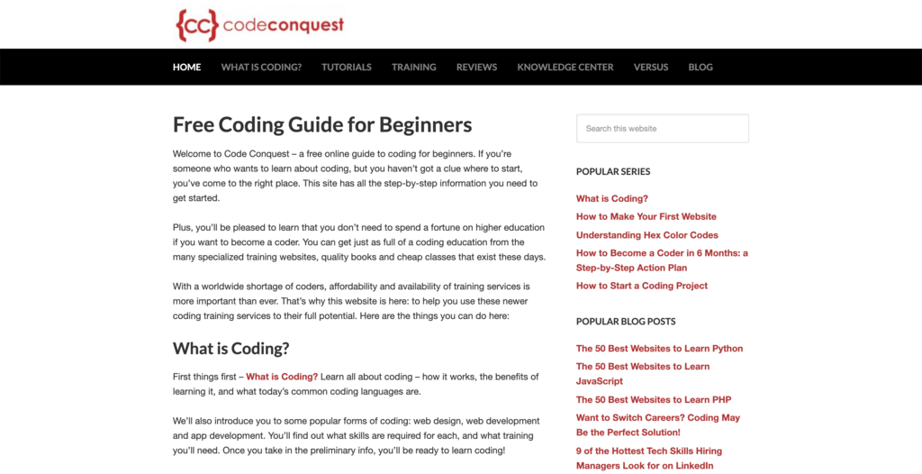 website code conquest