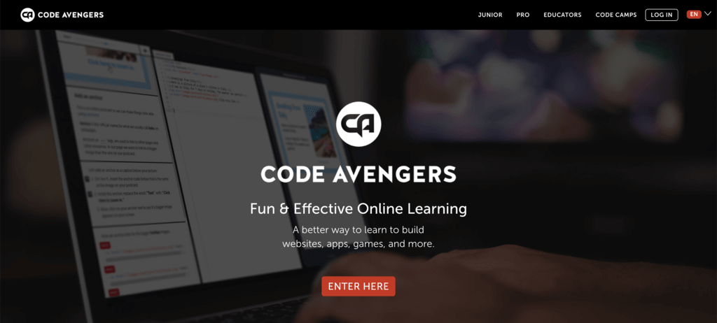 homepage code avengers