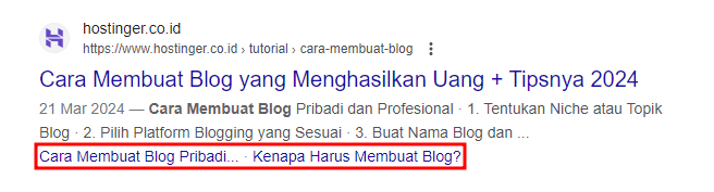 contoh subjudul konten yang ditampilkan di serp