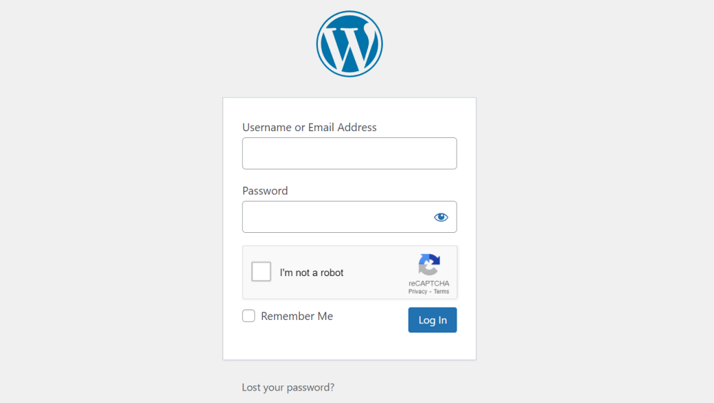 fitur reCAPTCHA di halaman login WordPress