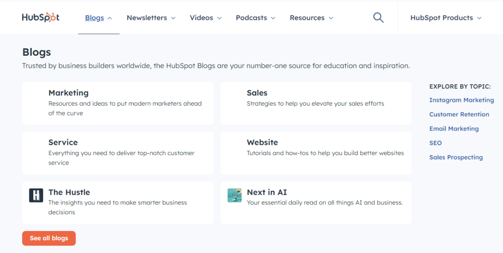 halaman Blog HubSpot