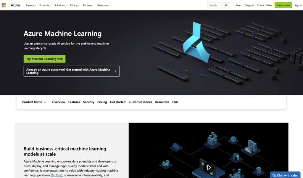 homepage azure machine learning