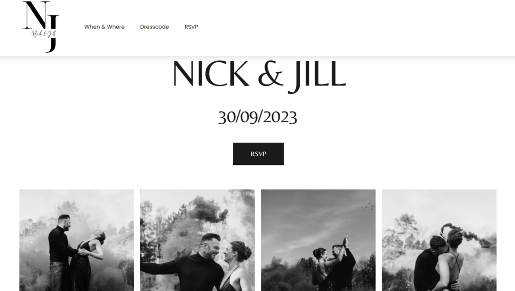 homepage website pernikahan nick dan jill