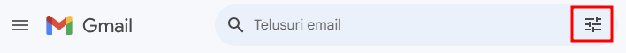 ikon opsi pencarian di gmail